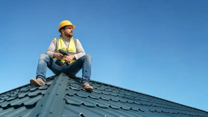 Roofing work in progress